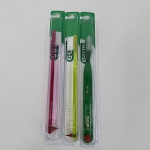 3 Butler GUM 411 Classic Full size‎ (4 rows) brushes Soft & Straight toothbrush